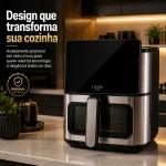 Air Fryer Nora Home Digital 8L Inox 1800W com Visor e Painel Touch - Imagem 3