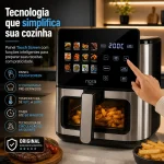 Air Fryer Nora Home Digital 8L Inox 1800W com Visor e Painel Touch - Imagem 4