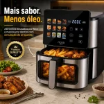 Air Fryer Nora Home Digital 8L Inox 1800W com Visor e Painel Touch - Imagem 5